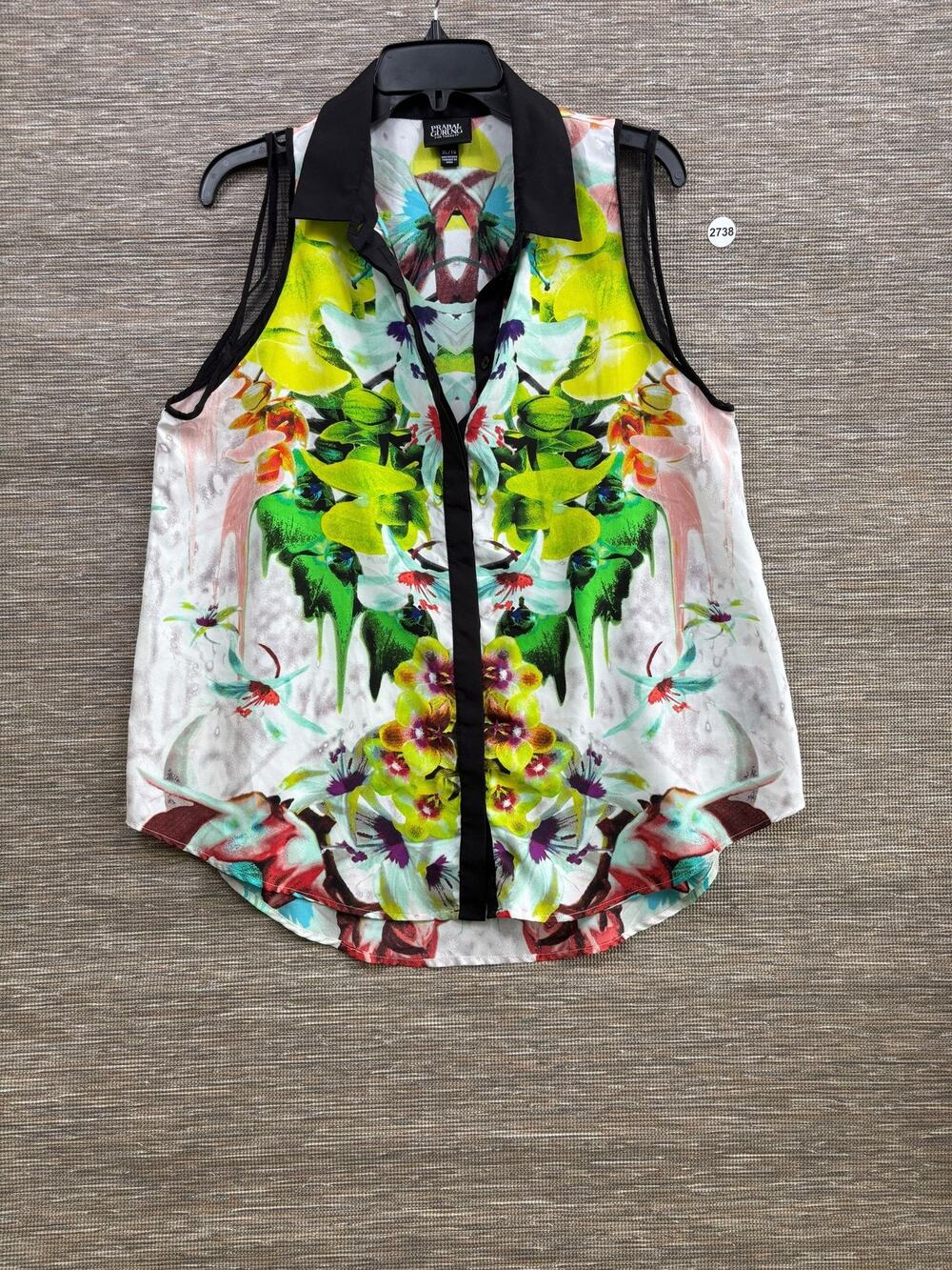 Prabal Gurung For Target Blouse Womens XL Multicolor Floral Button Front Top